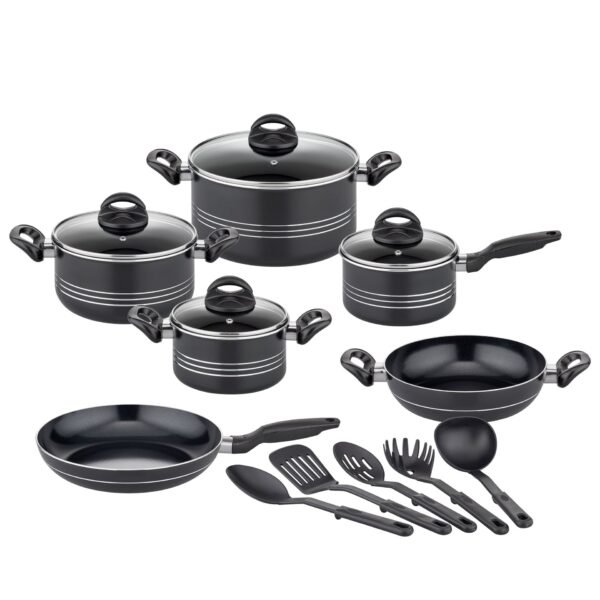 GSW MILANO NERO 6-piece INDUCTION pot set plus 5-piece kitchen utensil set